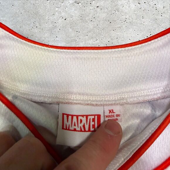 Marvel Deadpool Unicorn Baseball Jersey XL Pinstripe Red Trim Button-Up C-Life - Picture 8 of 10